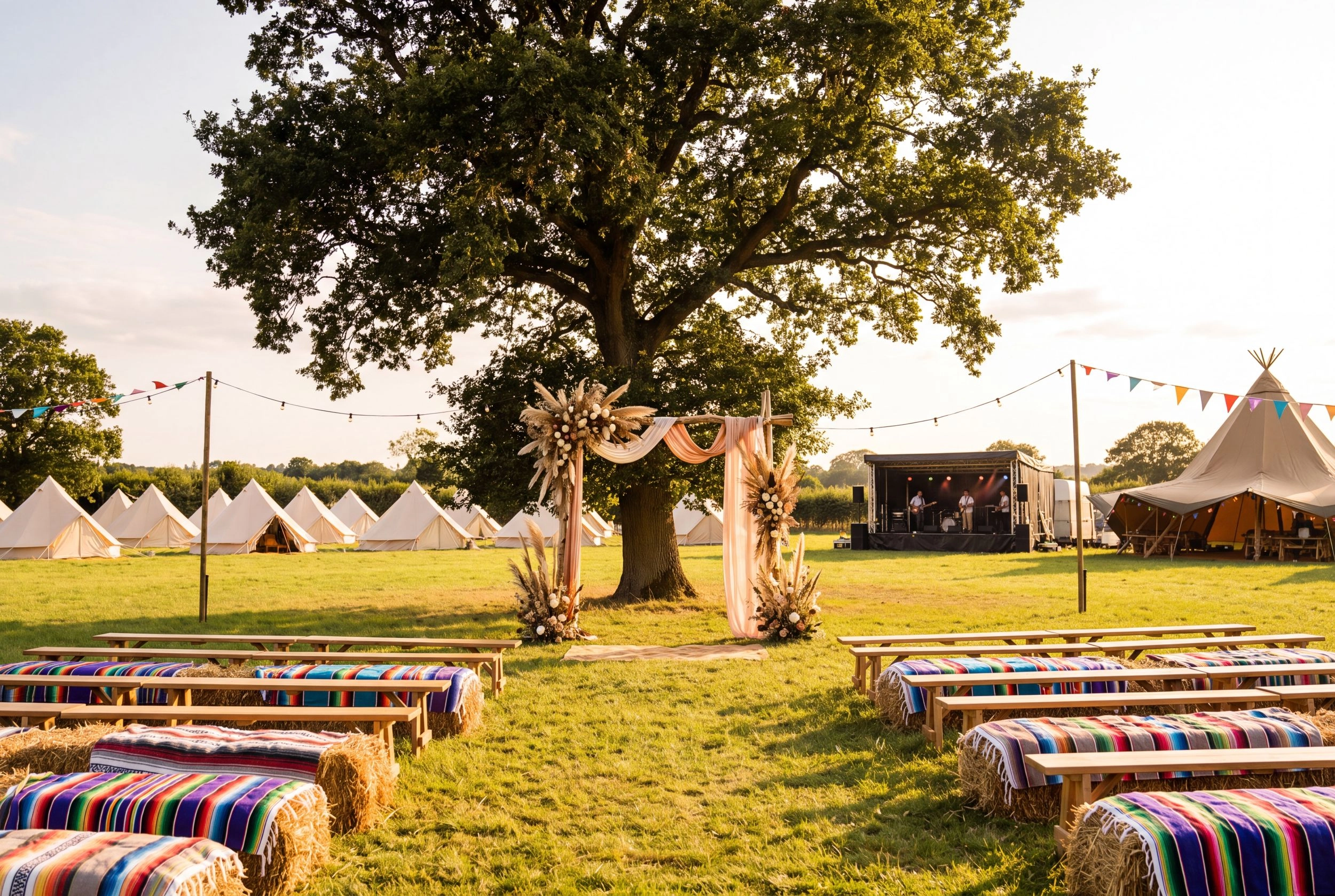 Festival Wedding Ceremony & Hay Bales