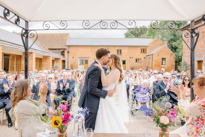 Outdoor ceremony area Apton Hall Wedding Venue